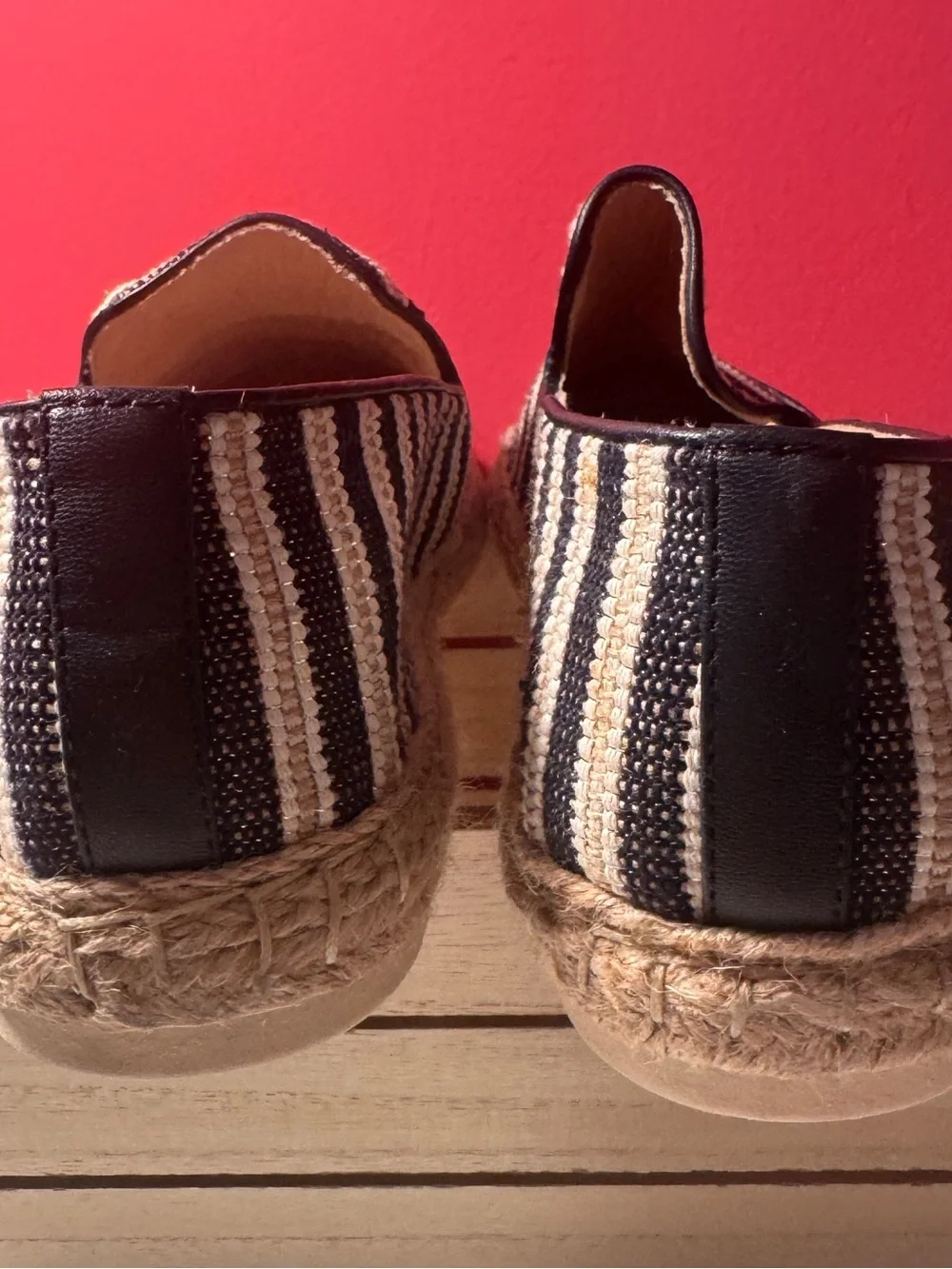 Charter Club Black and Tan Striped Espadrille Slip-On